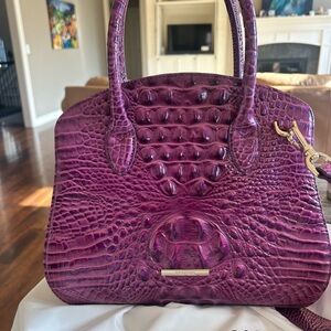 Brahmin Rosetta Dewberry Melbourne Satchel leather berry purple Bag